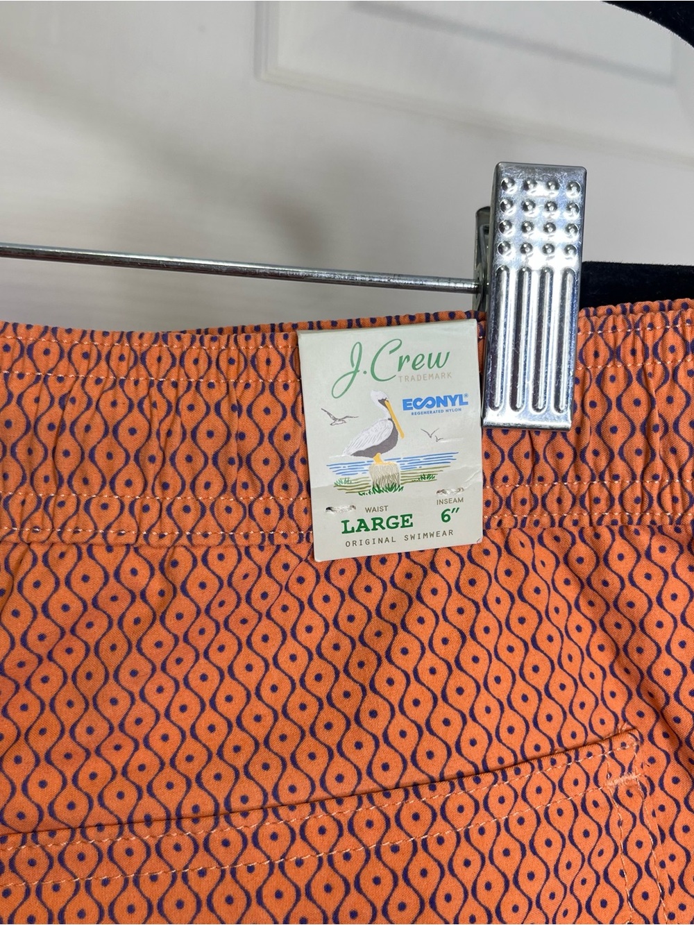 J.Crew 6" stretch swim trunk in print with ECONYL® nylon Sz L - Picture 4 of 7
